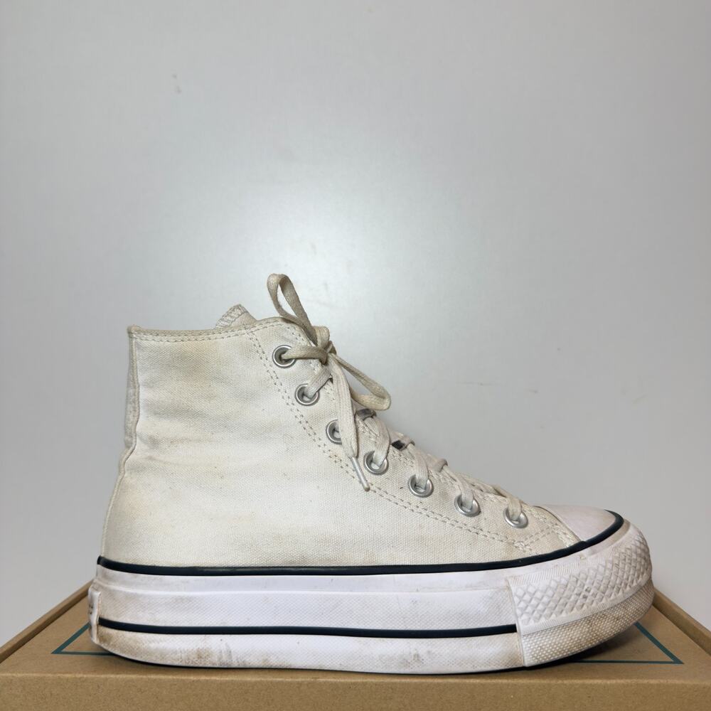 Converse Chuck Taylor All Star Womens Size 6 White High Top Platform Sneakers